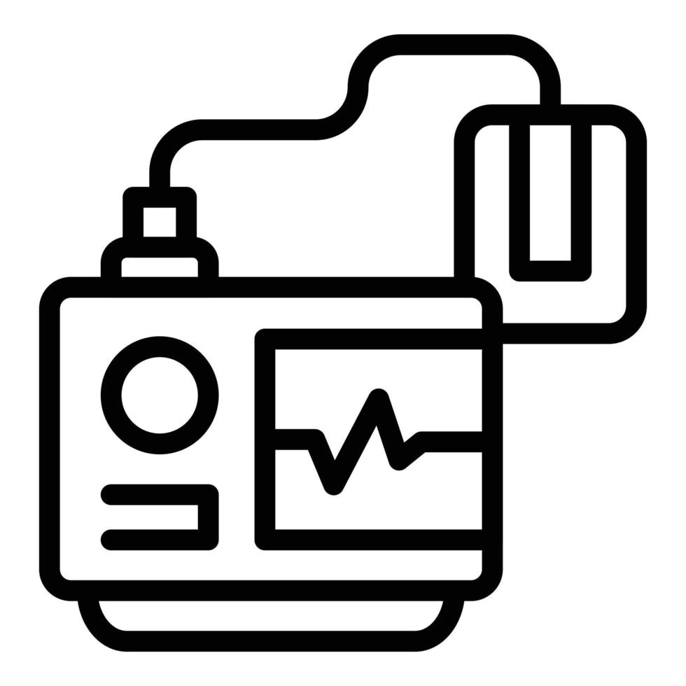 hart- defibrillator icoon, schets stijl vector