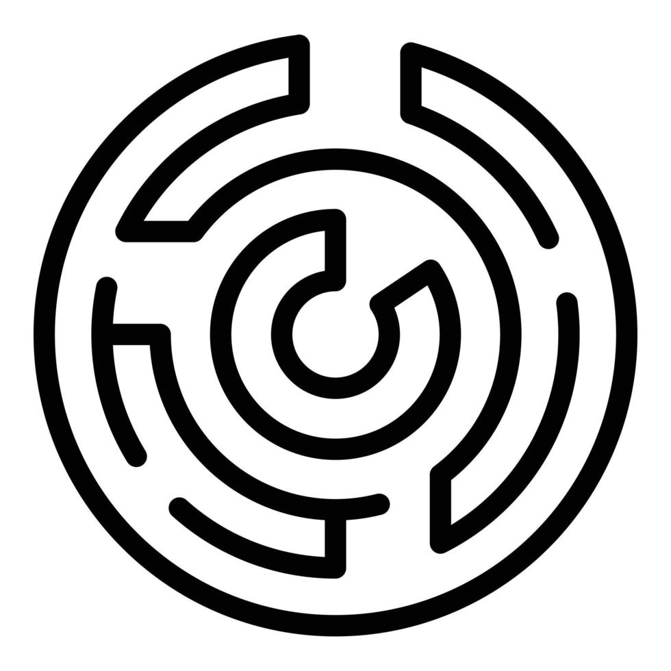 brainstorming labyrint icoon, schets stijl vector