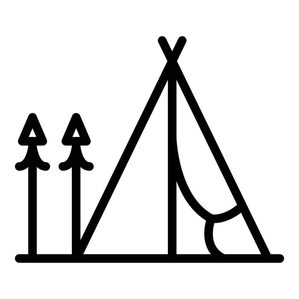 safari tent icoon, schets stijl vector