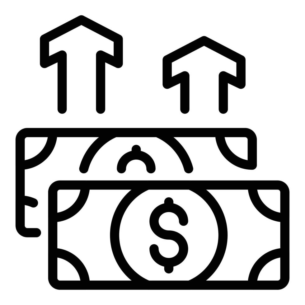 resultaat geld verandering contant geld icoon, schets stijl vector