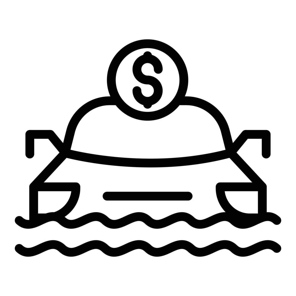 een vergoeding auto overstroming icoon, schets stijl vector