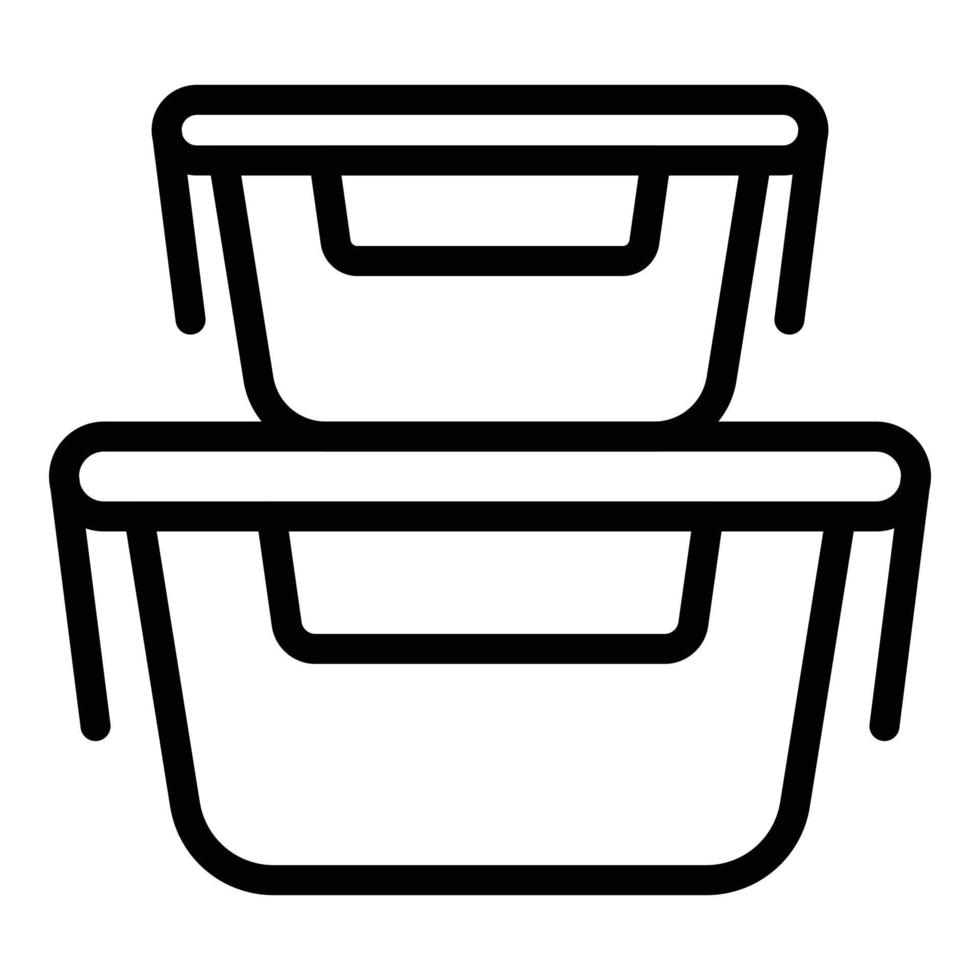 containers maaltijd icoon, schets stijl vector