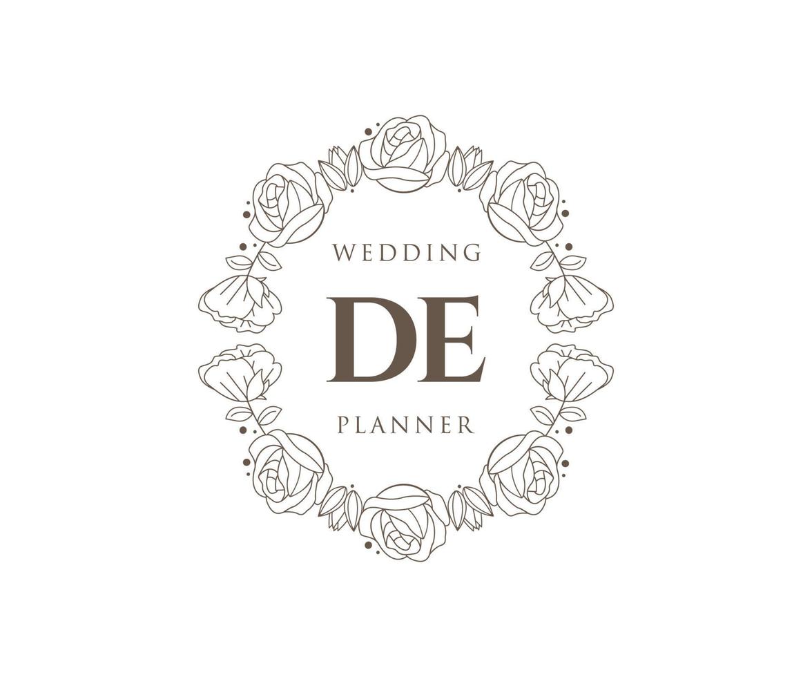 de initialen brief bruiloft monogram logos verzameling, hand- getrokken modern minimalistisch en bloemen Sjablonen voor uitnodiging kaarten, opslaan de datum, elegant identiteit voor restaurant, boetiek, cafe in vector