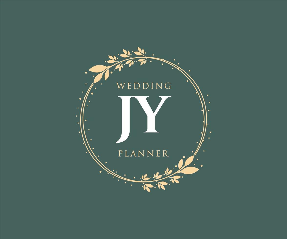 jy initialen brief bruiloft monogram logos verzameling, hand- getrokken modern minimalistisch en bloemen Sjablonen voor uitnodiging kaarten, opslaan de datum, elegant identiteit voor restaurant, boetiek, cafe in vector