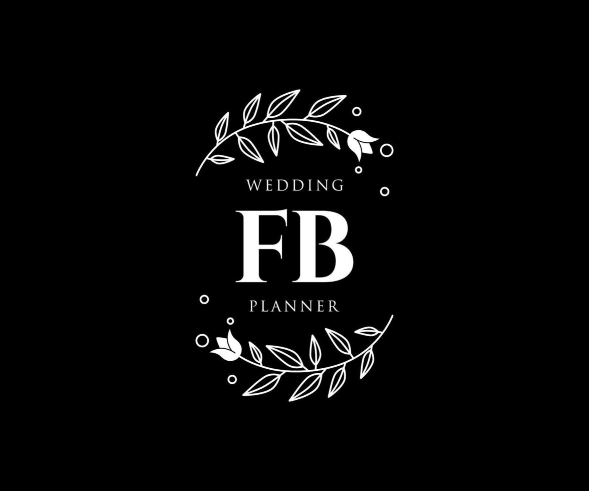 fb initialen brief bruiloft monogram logos verzameling, hand- getrokken modern minimalistisch en bloemen Sjablonen voor uitnodiging kaarten, opslaan de datum, elegant identiteit voor restaurant, boetiek, cafe in vector