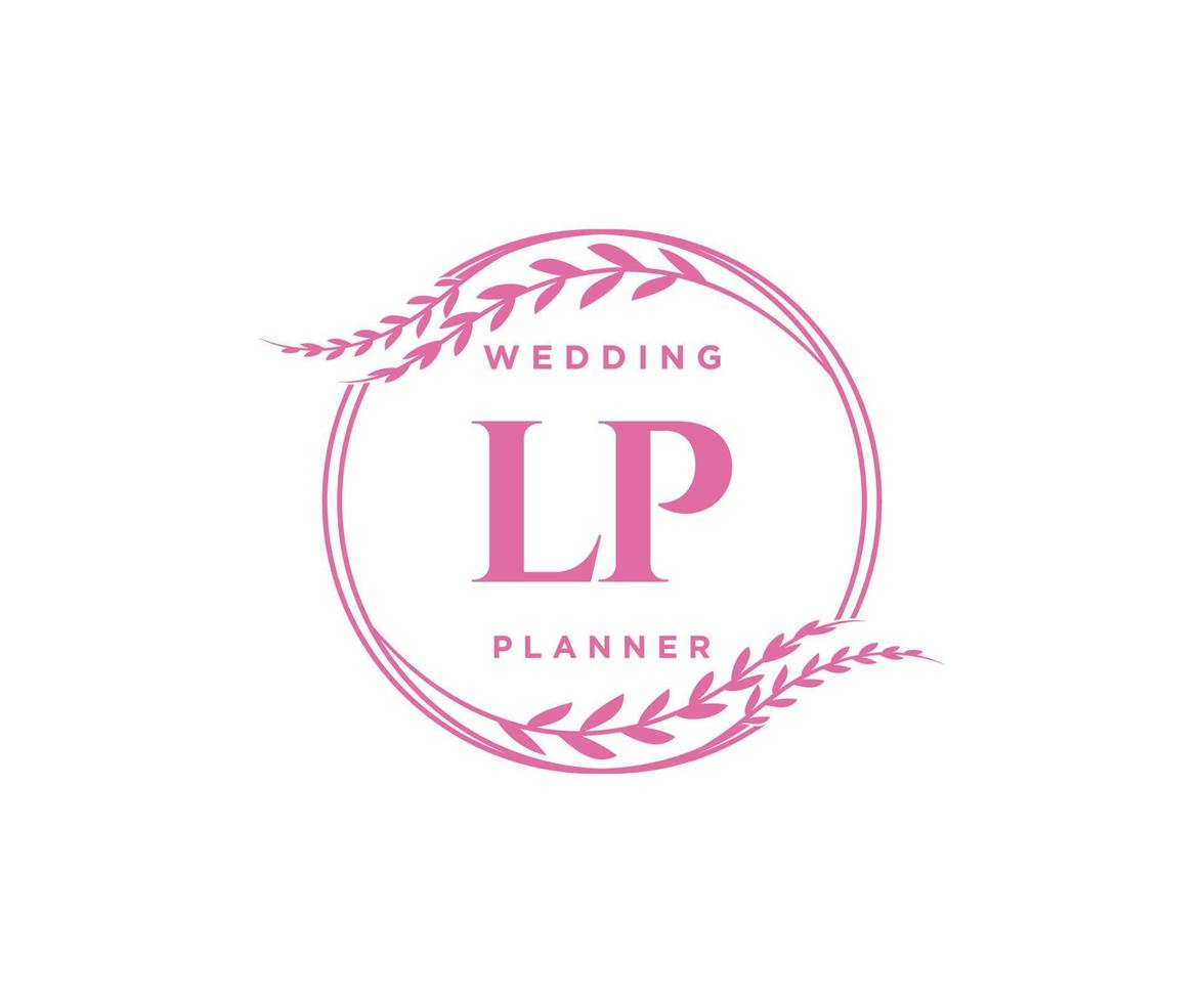 lp initialen brief bruiloft monogram logos verzameling, hand- getrokken modern minimalistisch en bloemen Sjablonen voor uitnodiging kaarten, opslaan de datum, elegant identiteit voor restaurant, boetiek, cafe in vector