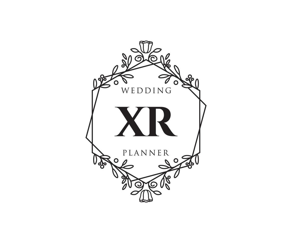 xr initialen brief bruiloft monogram logos verzameling, hand- getrokken modern minimalistisch en bloemen Sjablonen voor uitnodiging kaarten, opslaan de datum, elegant identiteit voor restaurant, boetiek, cafe in vector