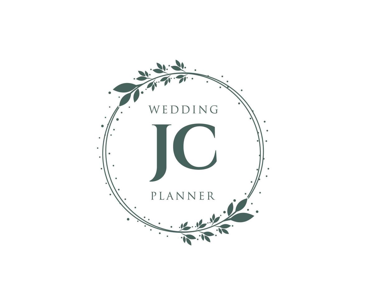 jc initialen brief bruiloft monogram logos verzameling, hand- getrokken modern minimalistisch en bloemen Sjablonen voor uitnodiging kaarten, opslaan de datum, elegant identiteit voor restaurant, boetiek, cafe in vector