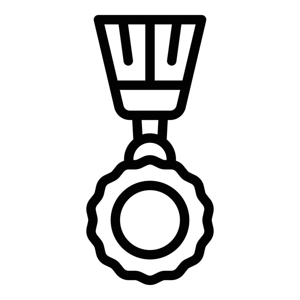 eerste plaats medaille icoon, schets stijl vector