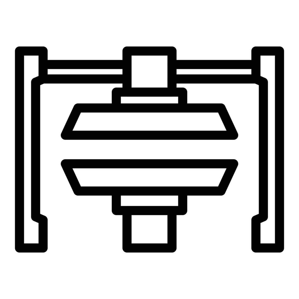 hydraulisch druk op machine icoon, schets stijl vector