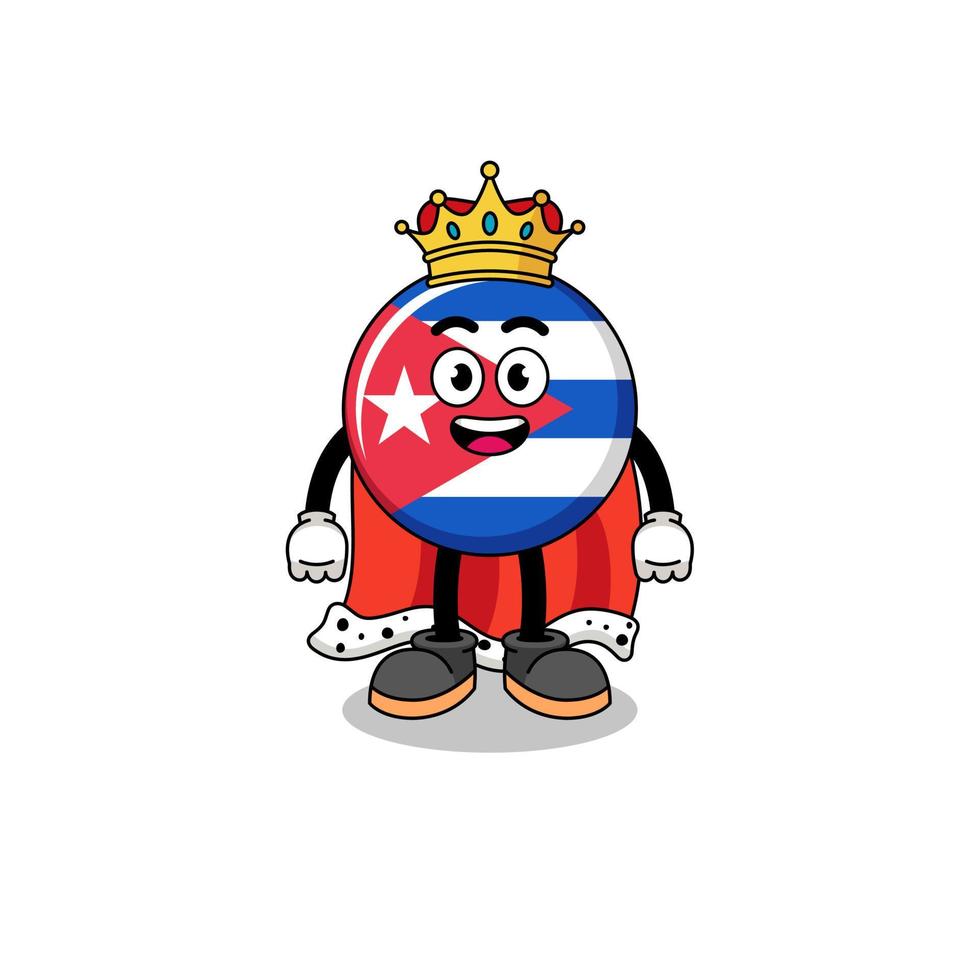 mascotte illustratie van Cuba vlag koning vector