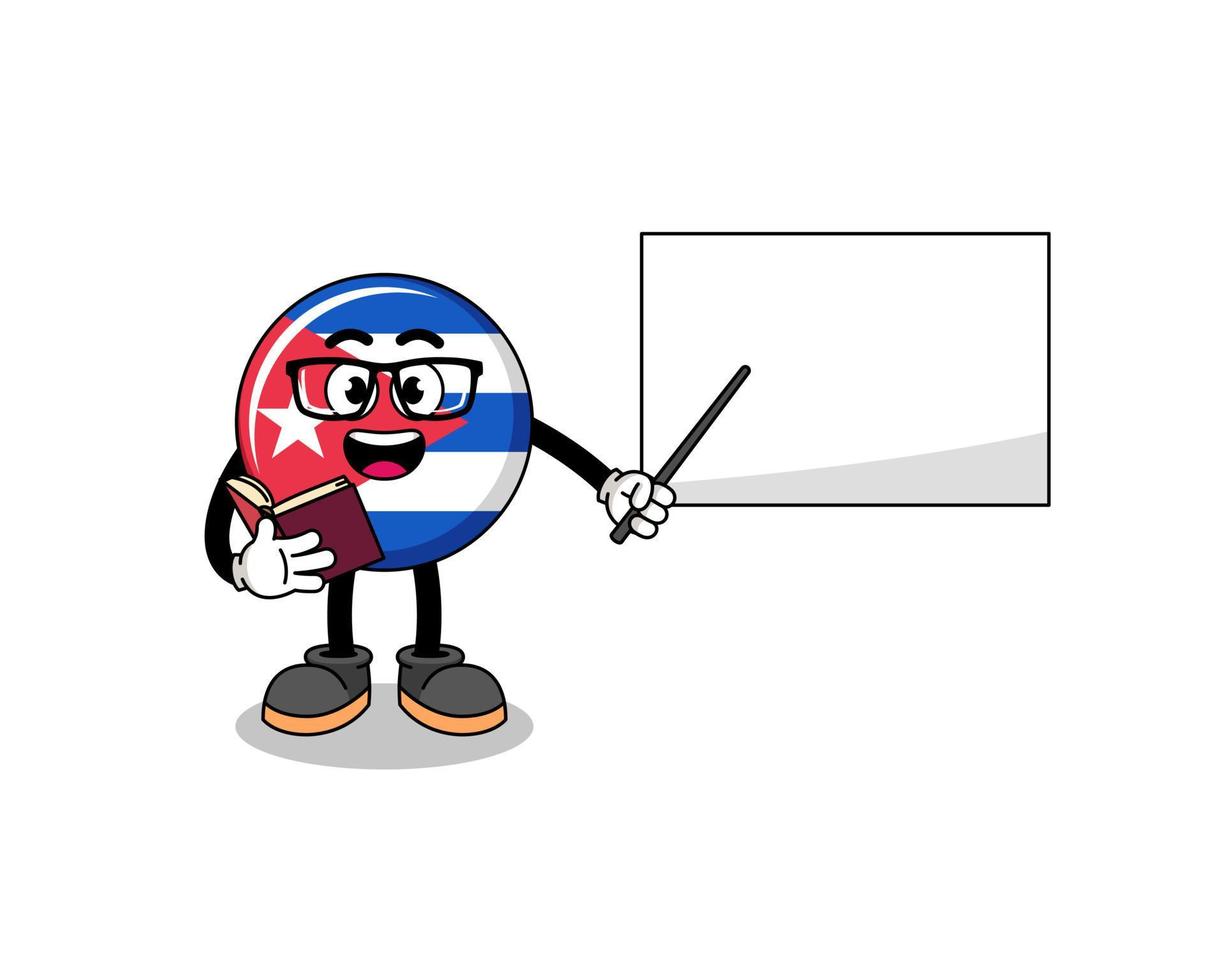 mascotte tekenfilm van Cuba vlag leraar vector