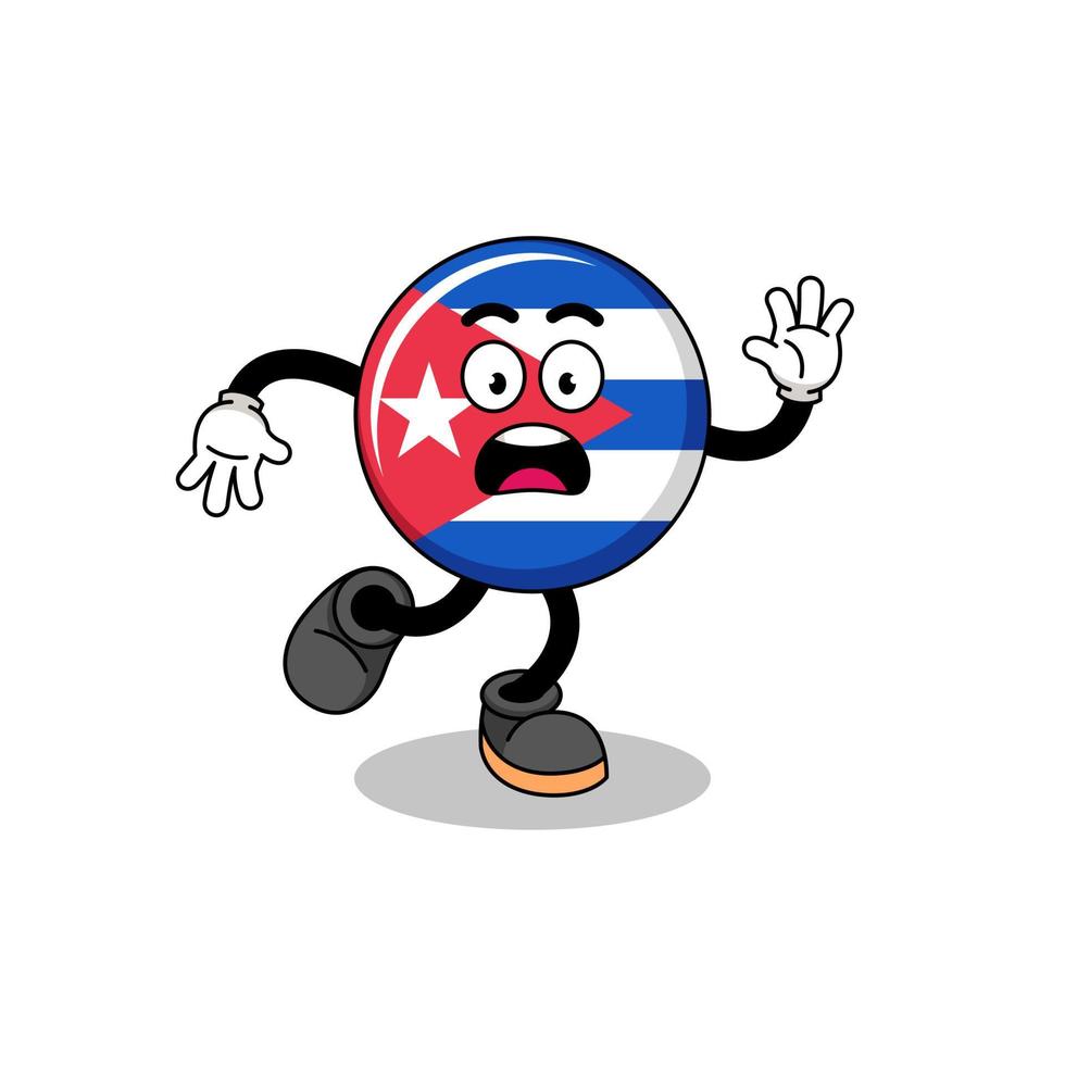 uitglijden Cuba vlag mascotte illustratie vector