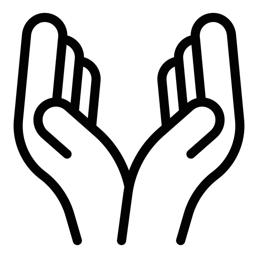 hand- gebaar vrede palm icoon, schets stijl vector