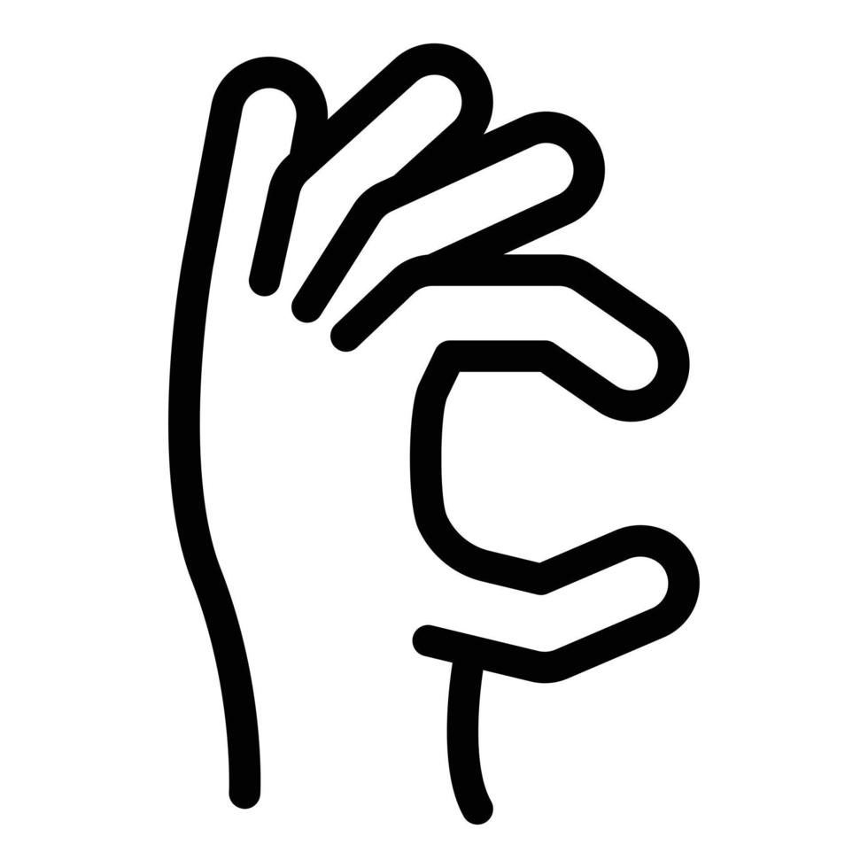 hand- gebaar eng icoon, schets stijl vector