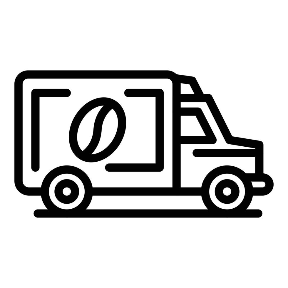 koffie vrachtauto icoon, schets stijl vector