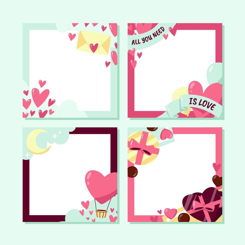 mooie valentijn frame collectie vector