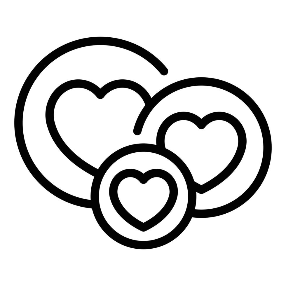 inschrijven harten icoon, schets stijl vector