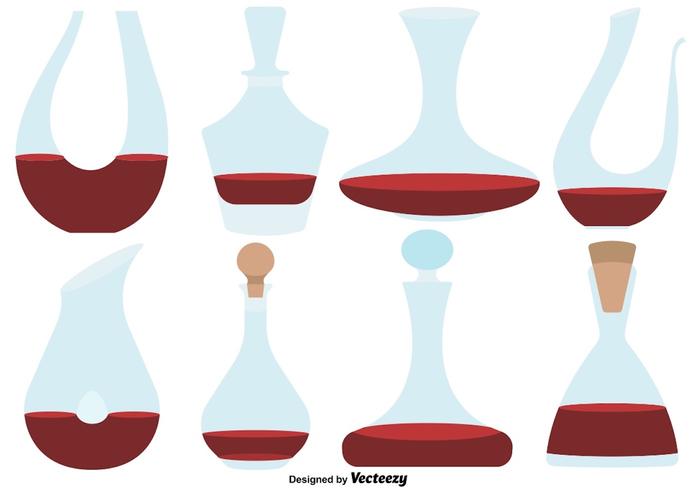 Vector Set Van Flat Decanter Color Icons