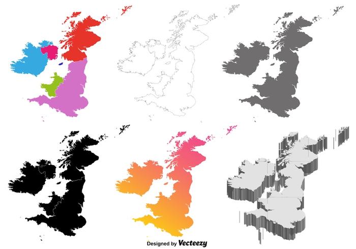 Vector Britse Eilanden Kaart