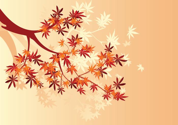 Gladde Japanse Maple Plant en Fall Maple Leaves Background vector