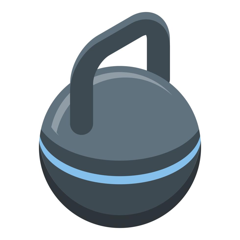 Sportschool kettlebell icoon, isometrische stijl vector