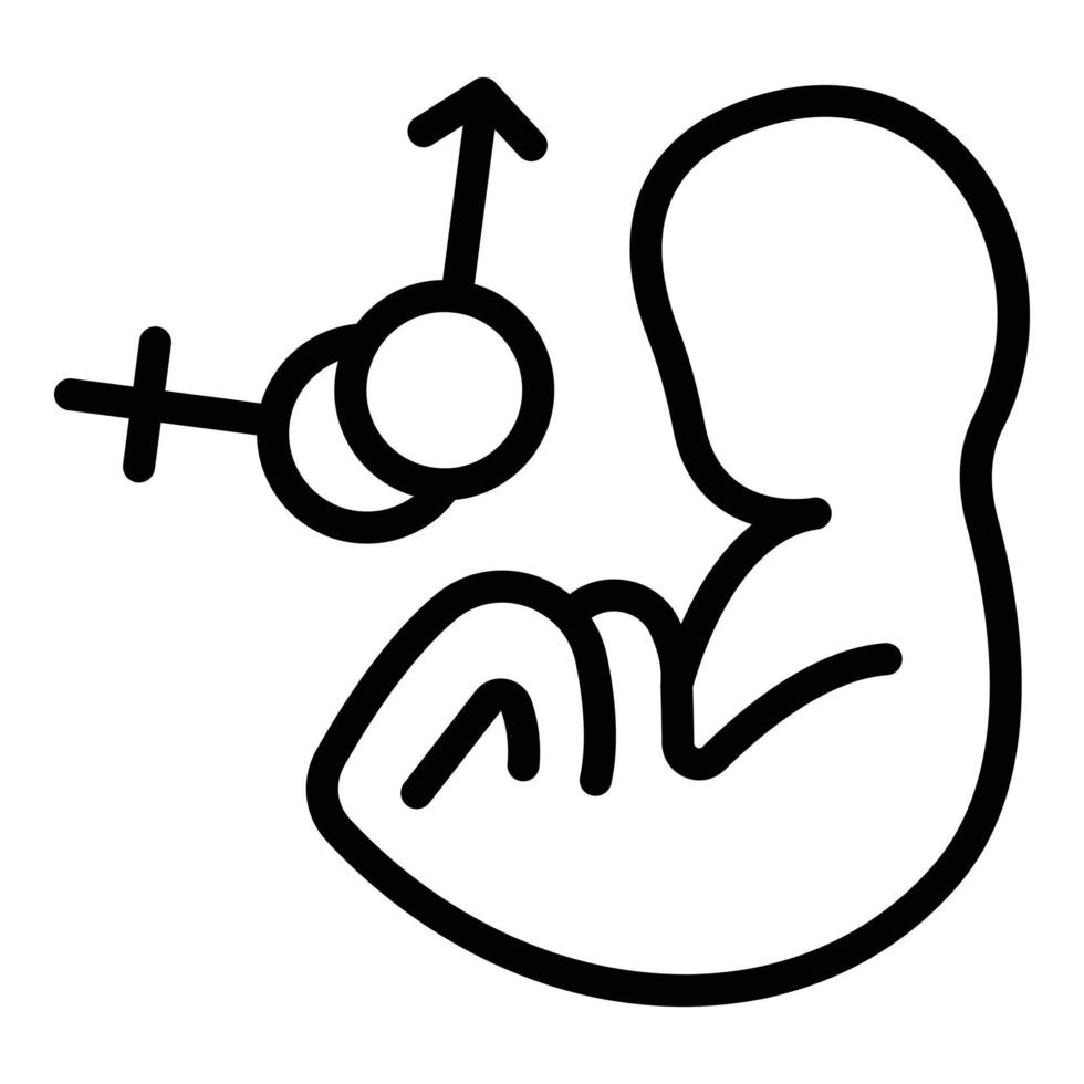 baby embrion icoon, schets stijl vector