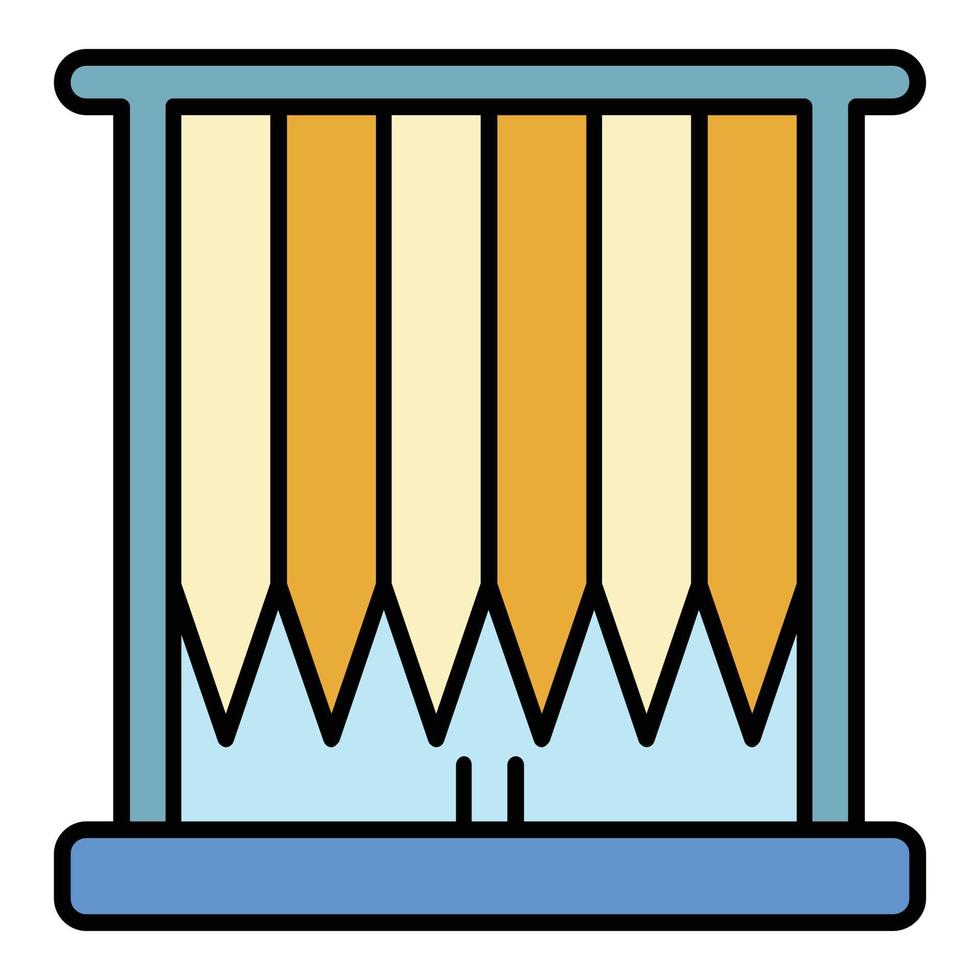 verticaal lamellen icoon kleur schets vector