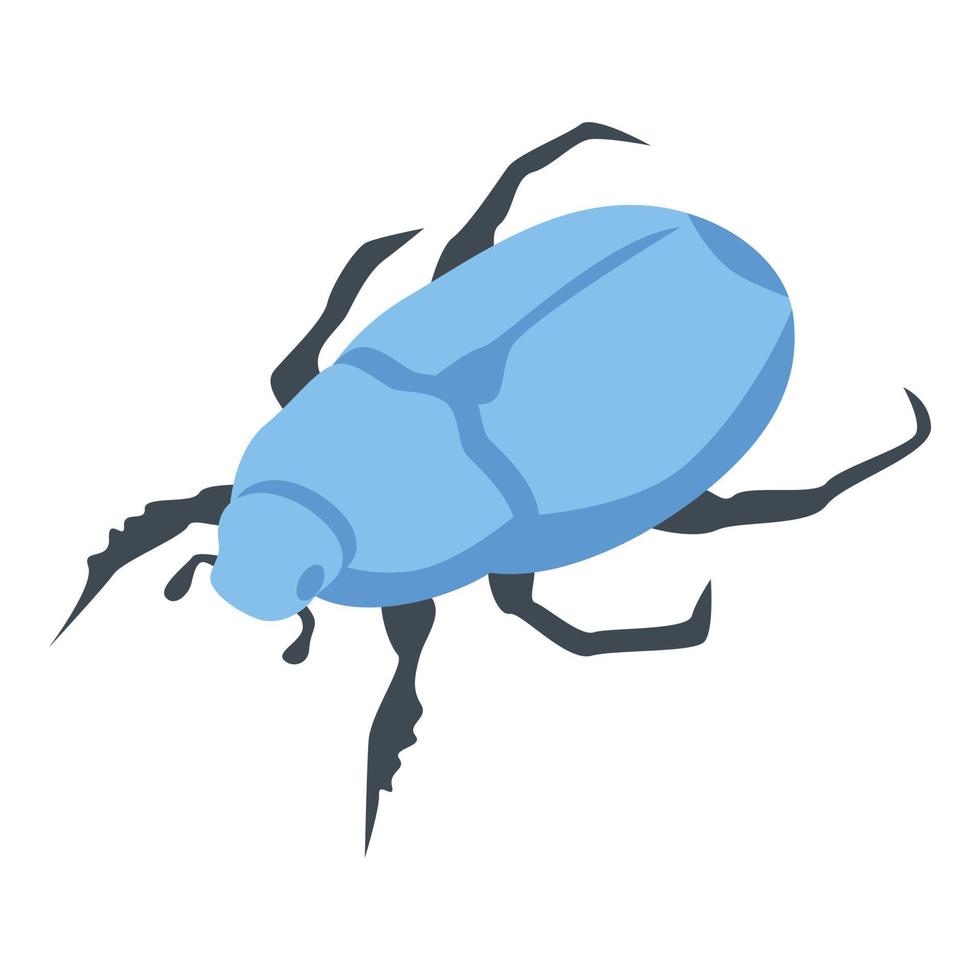 blauw scarabee icoon, isometrische stijl vector