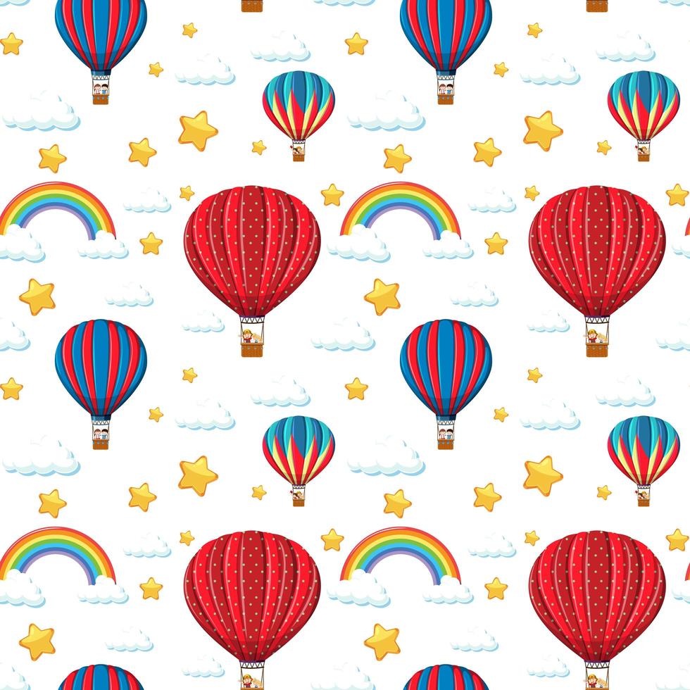 naadloze kleurrijke ballon met regenboog en sterpatroon vector