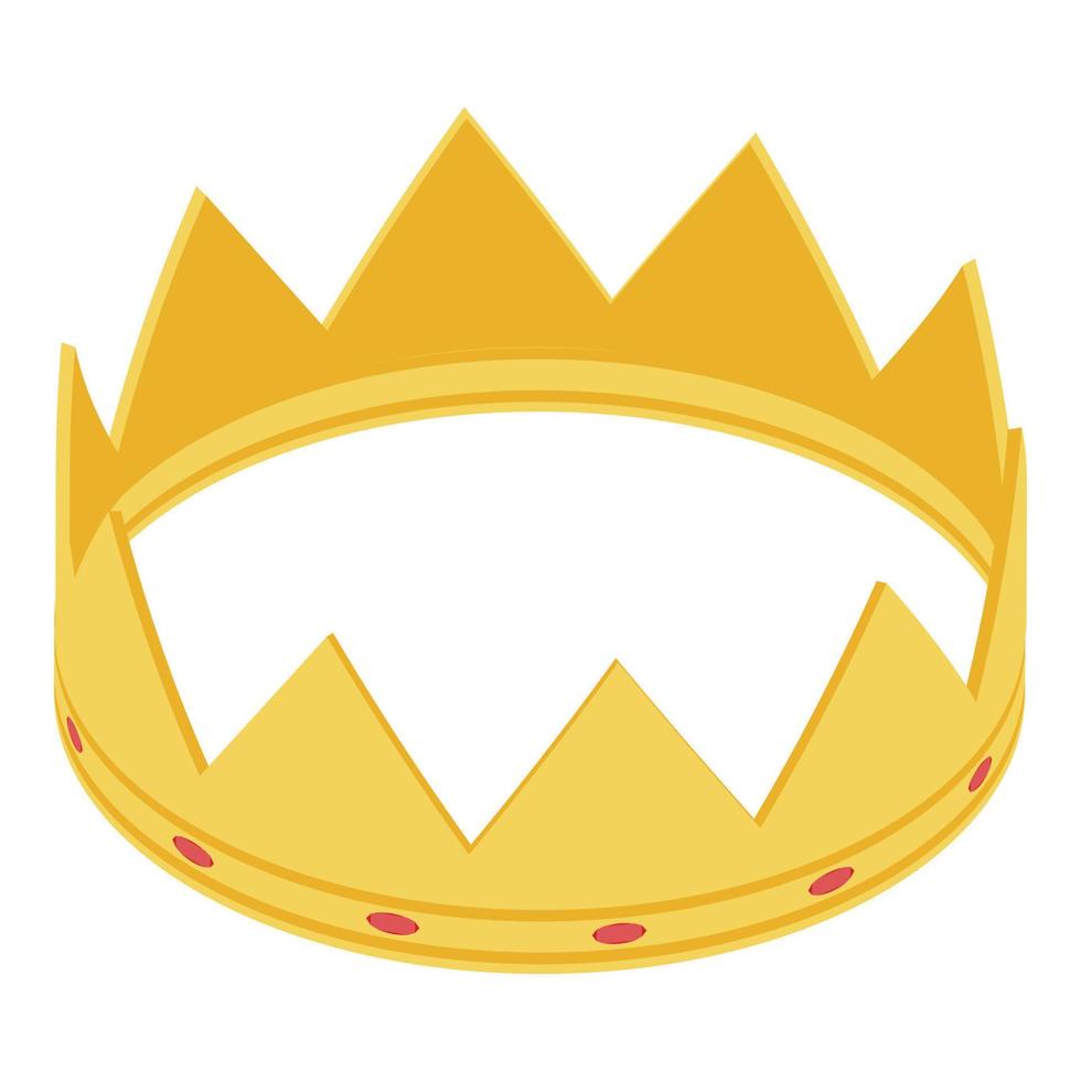 goud kroon icoon, isometrische stijl vector