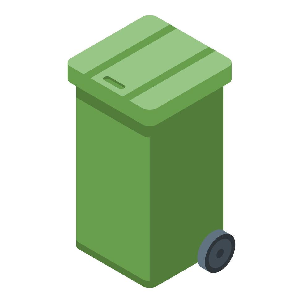 plastic vuilnis doos icoon, isometrische stijl vector