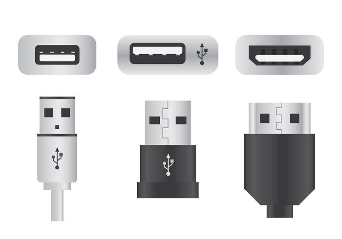 USB-poort vector iconen