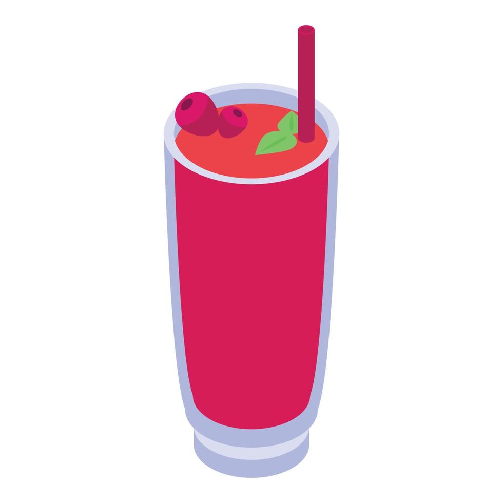 rood smoothie icoon, isometrische stijl vector