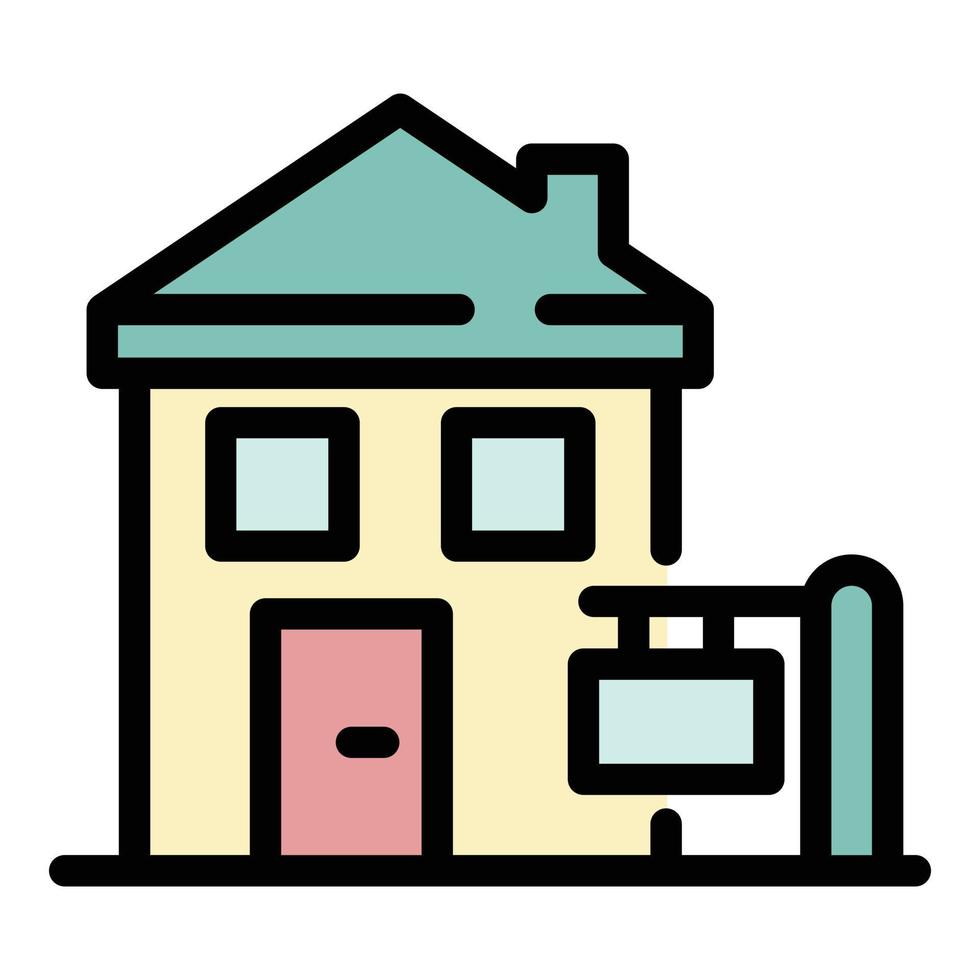 een klein huis icoon kleur schets vector