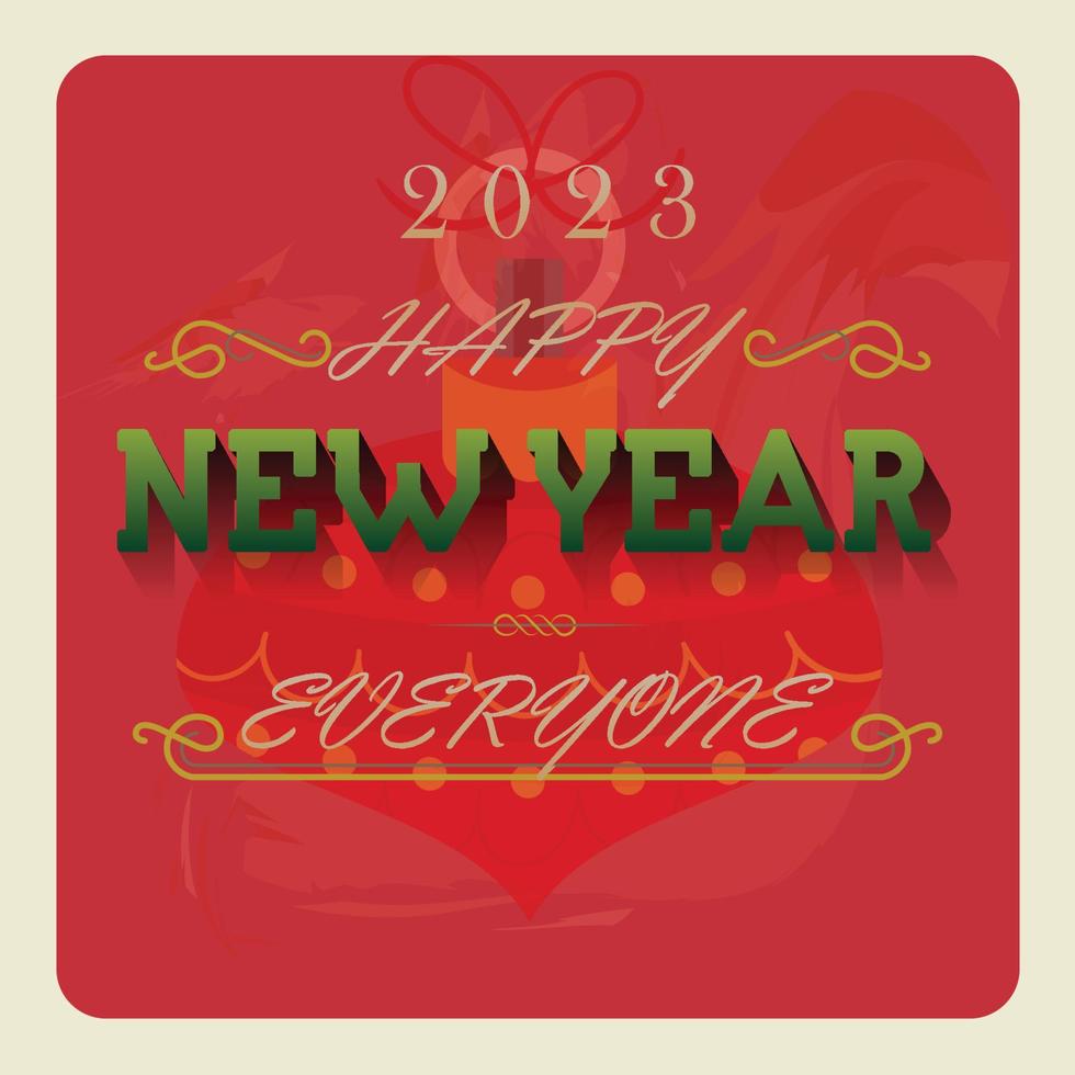 wijnoogst nieuw jaar kaart, 2023, vector achtergrond, wijnoogst achtergrond, Kerstmis vooravond, rood kaart