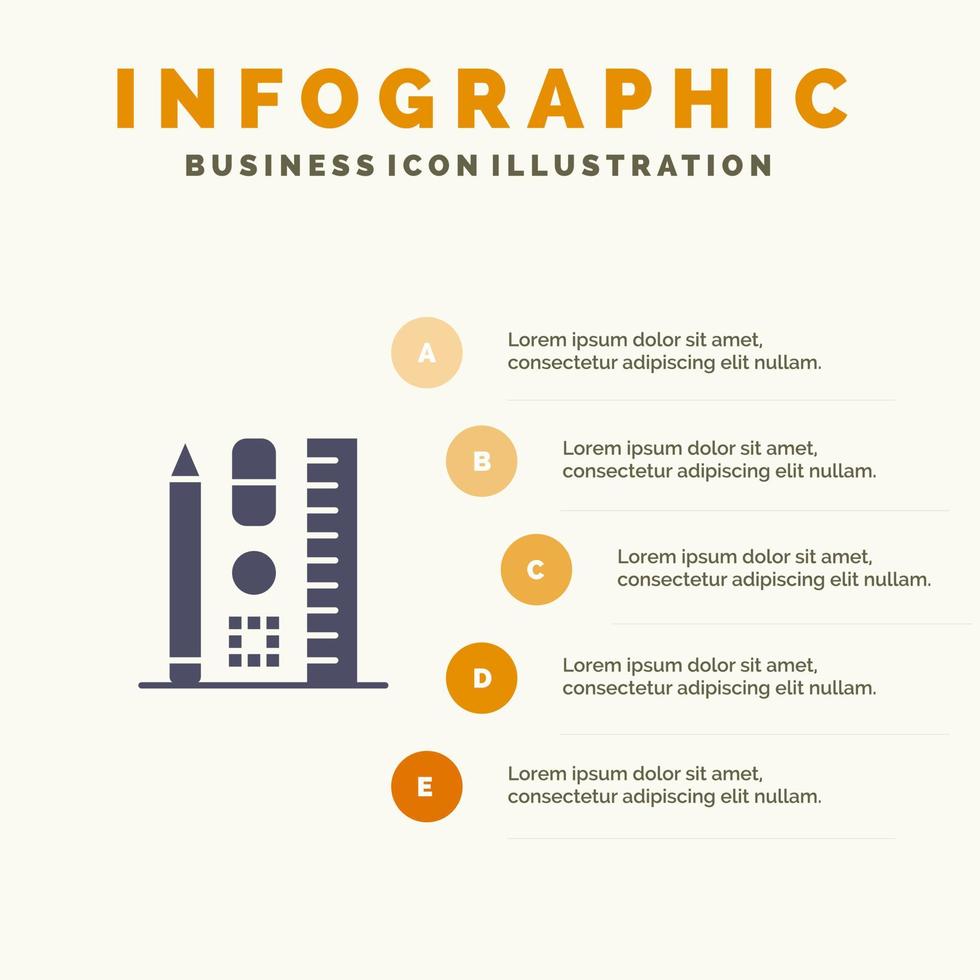 pen schaal onderwijs online infographics presentatie sjabloon 5 stappen presentatie vector