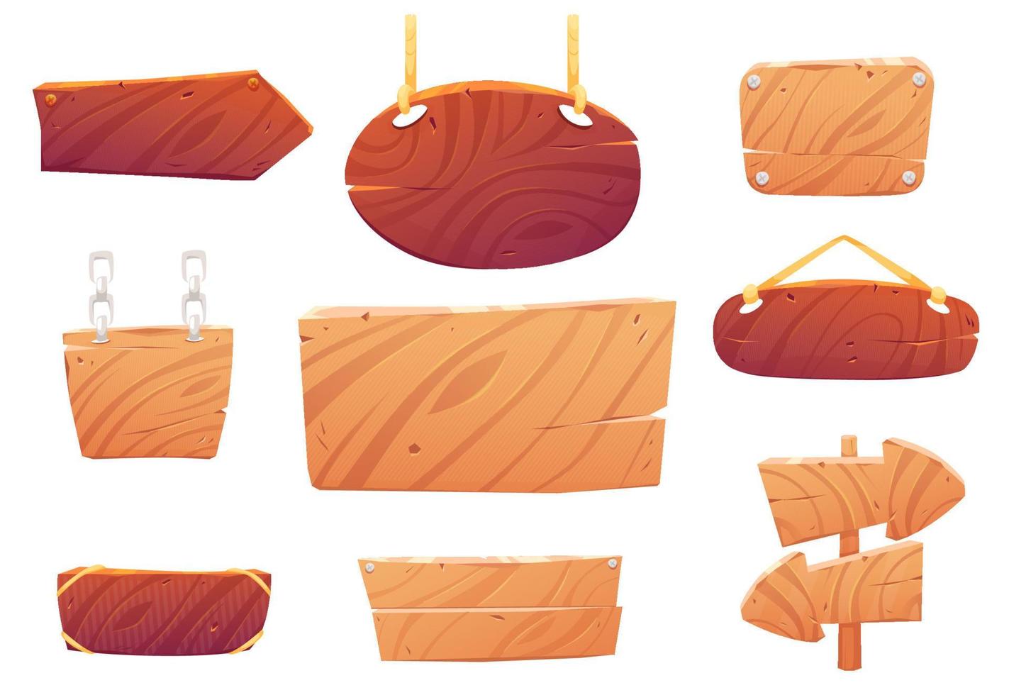oud teken borden van licht en bruin hout vector