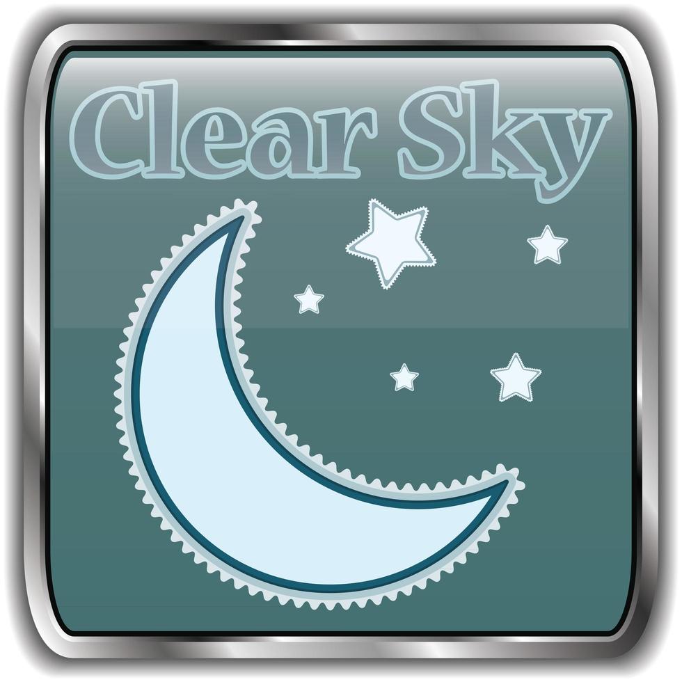 nacht weerpictogram met tekst heldere hemel. vector