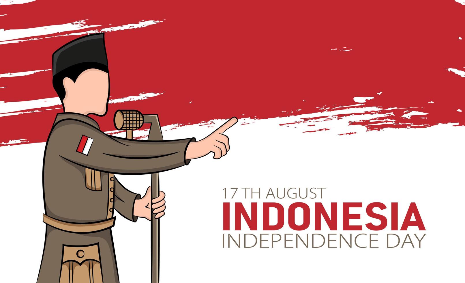 banner van de onafhankelijkheidsdag van Indonesië vector