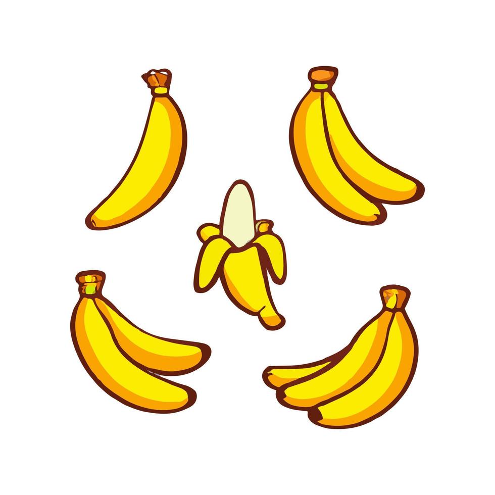 banaan vlak ontwerp fruit icoon. banaan icoon set. vector. vector