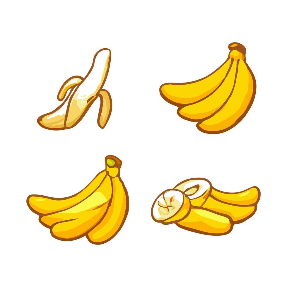 banaan vlak ontwerp fruit icoon. banaan icoon set. vector. vector