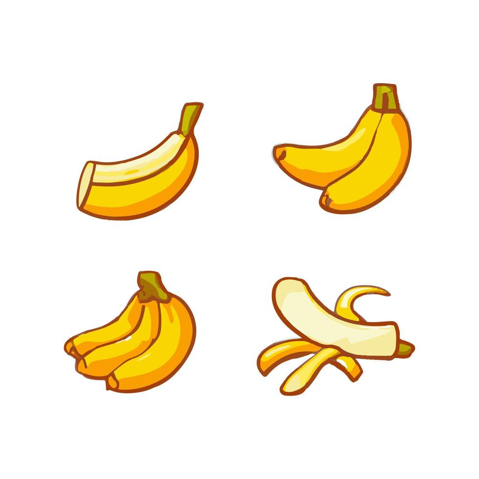 banaan vlak ontwerp fruit icoon. banaan icoon set. vector. vector