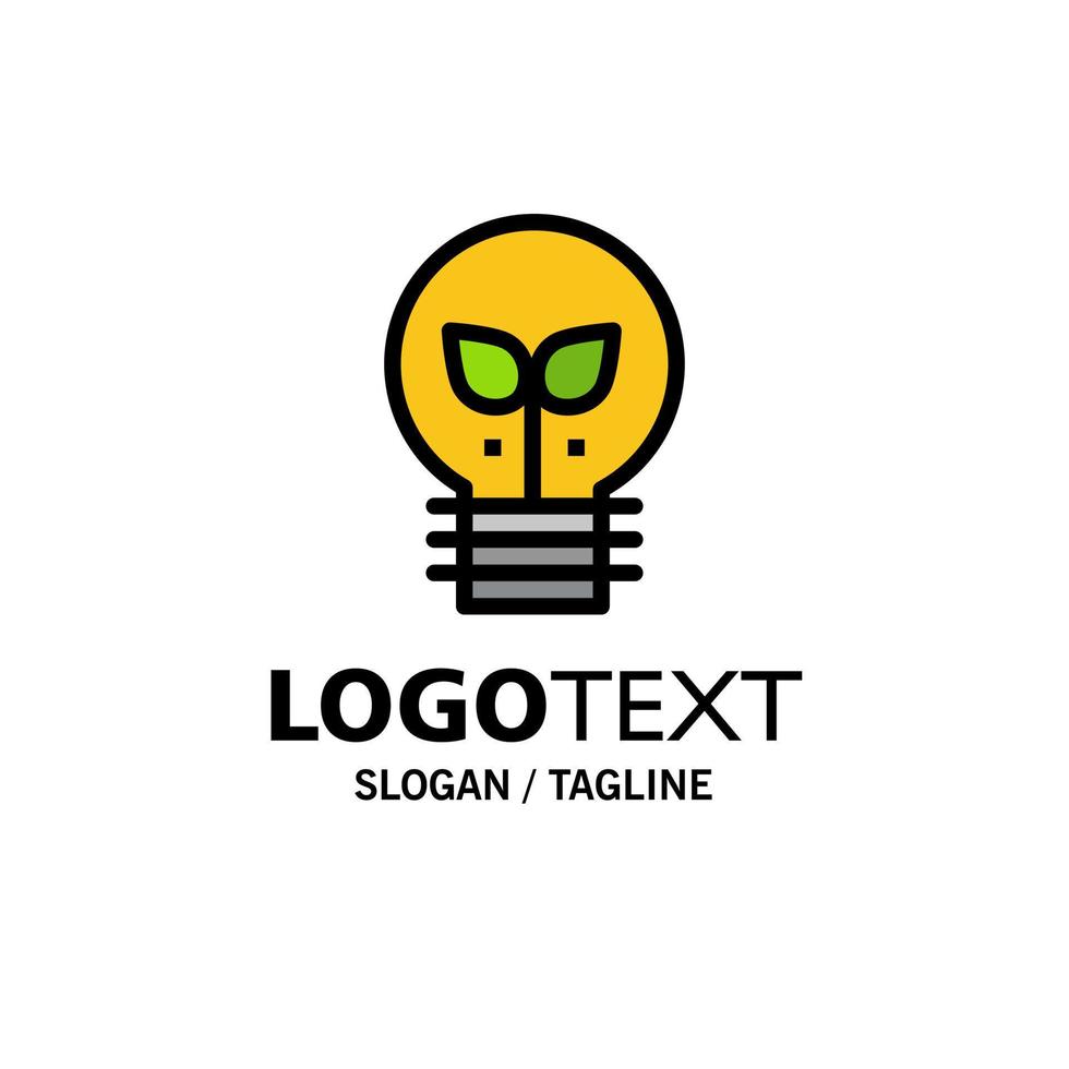 eco idee lamp licht bedrijf logo sjabloon vlak kleur vector