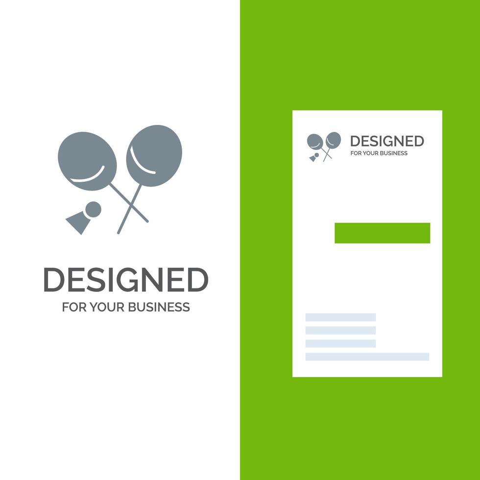 badminton racket sport- voorjaar grijs logo ontwerp en bedrijf kaart sjabloon vector