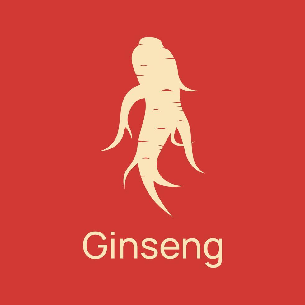 logo ontwerp van natuurlijk ginseng kruid fabriek en bladeren.logo voor bedrijf, kruiden, bloemen. vector