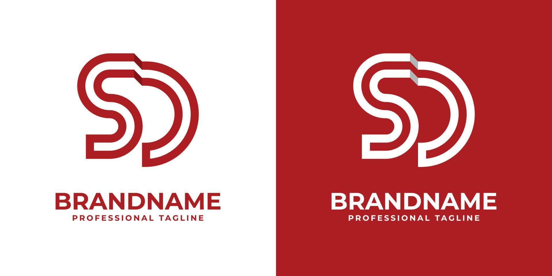 modern brief sd logo, geschikt voor ieder bedrijf met sd of ds voorletter. vector