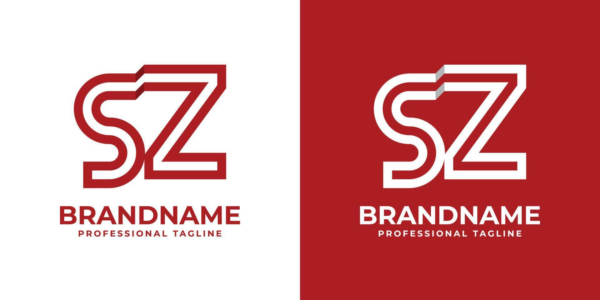 modern brief sz monogram logo, geschikt voor ieder bedrijf met sz of zs initialen. vector