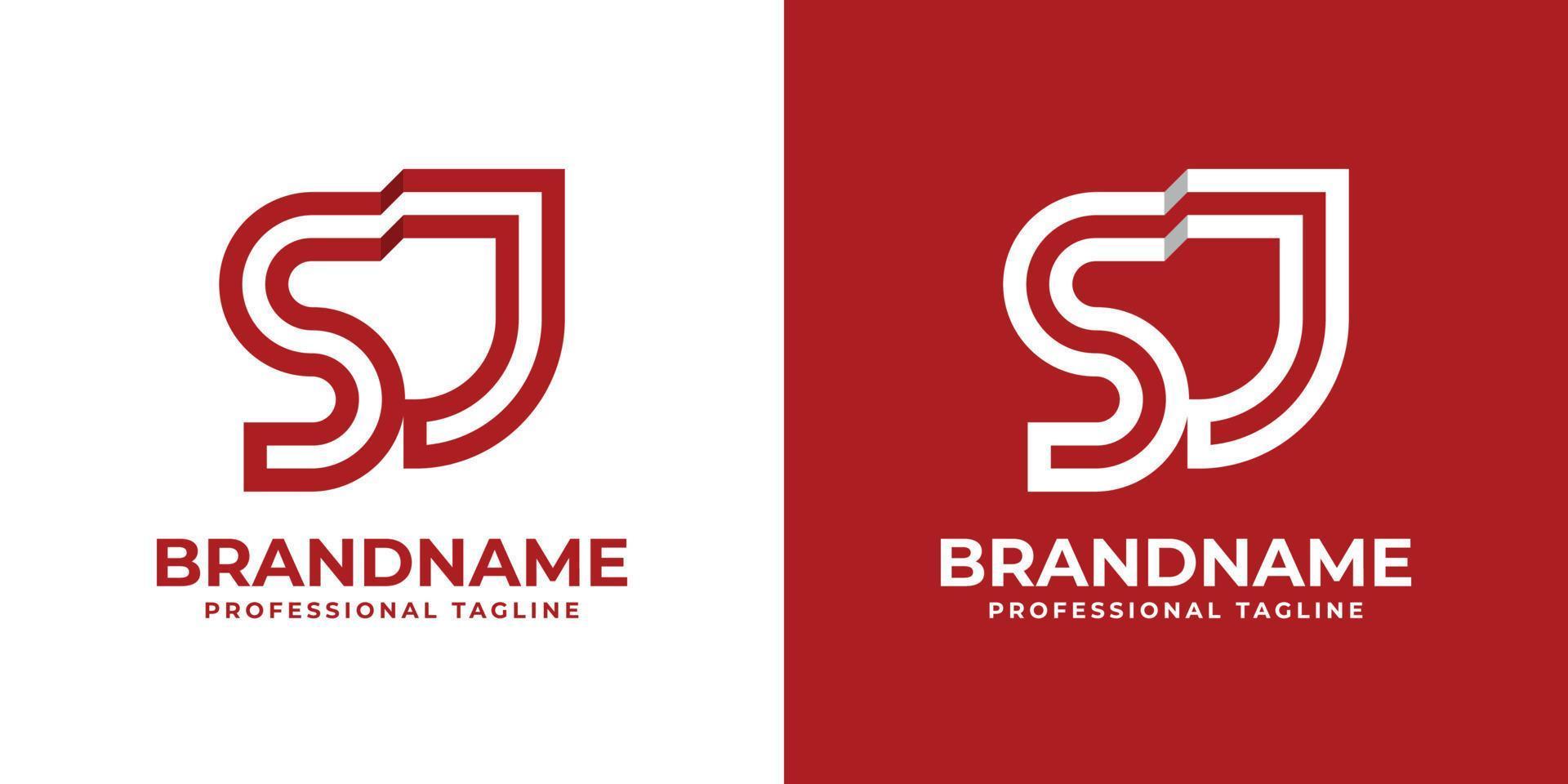 modern brief sj logo, geschikt voor ieder bedrijf met sj of js voorletter. vector