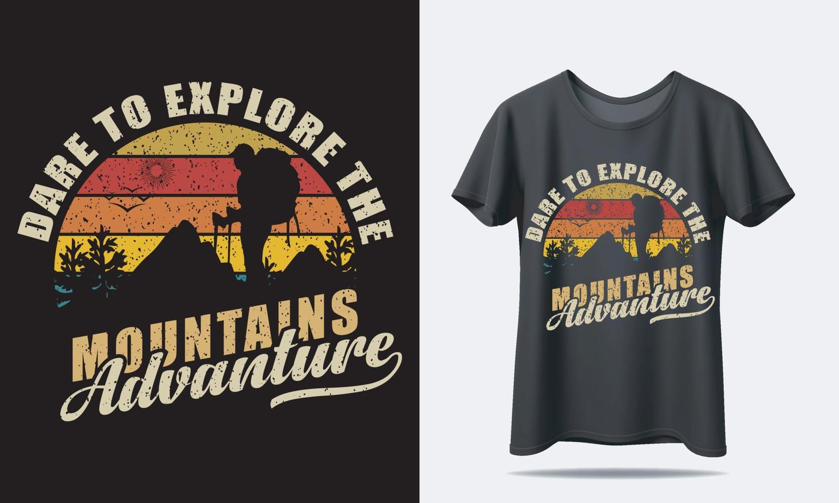 wandelen t-shirt ontwerp of retro t-shirt ontwerp vector